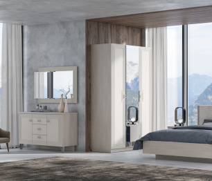 Комод Лежер КМ-3103, бодега белая, холст белый