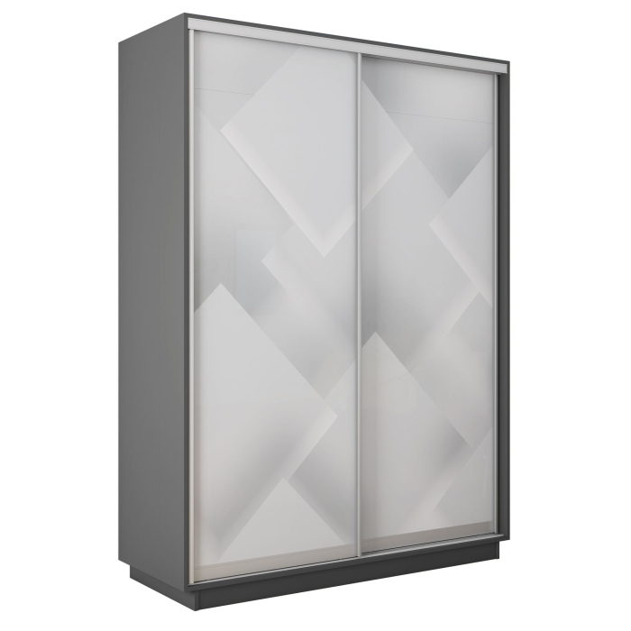 Шкафы-купе 2-х дверные, Шкаф-купе Экспресс 2-х дверный Фотопечать Квадрат Стекла 160х60х240
