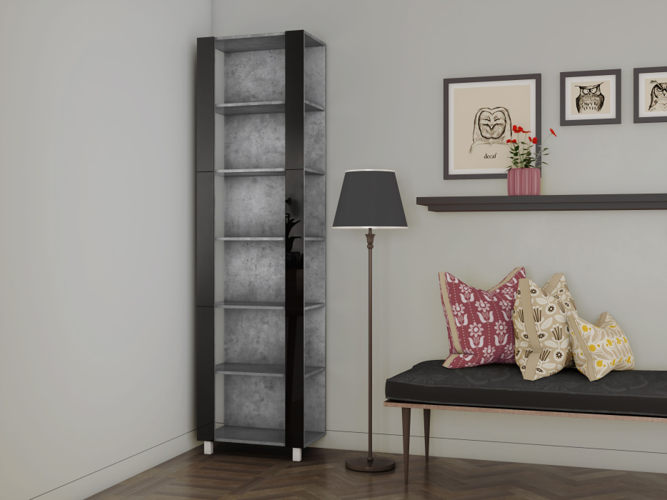 Открытые, Стеллаж модульный Универсальный 35х44х220 Черное стекло