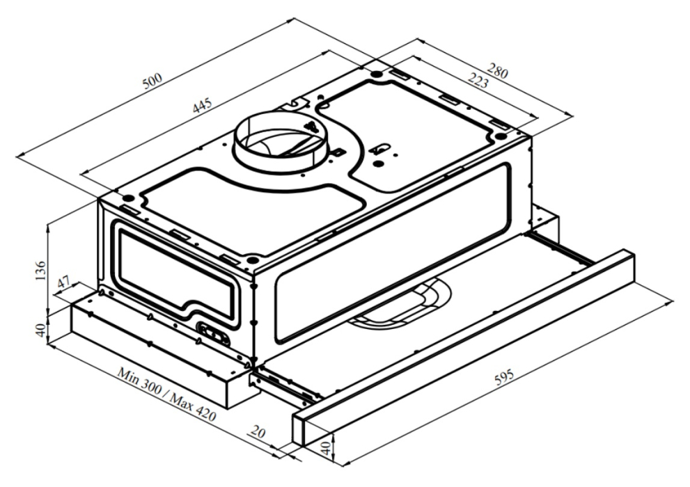 Вытяжки, Кухонная вытяжка Pixel Out Grey 60