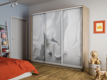 Шкаф-купе Экспресс 3-х дверный Фотопечать Шелк Стекла 180х60х220