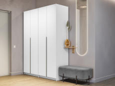 Шкафы распашные, Шкаф складной Е1 Локер ("Гармошка") 162х52.5х220 см,с полками и двумя модулями