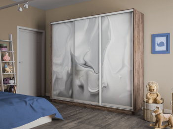 Шкаф-купе Экспресс 3-х дверный Фотопечать Шелк Стекла 240х45х240