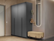 Шкафы распашные, Шкаф складной Е1 Локер ("Гармошка") 162х52.5х220 см,с двумя комплектами полок и двумя модулями