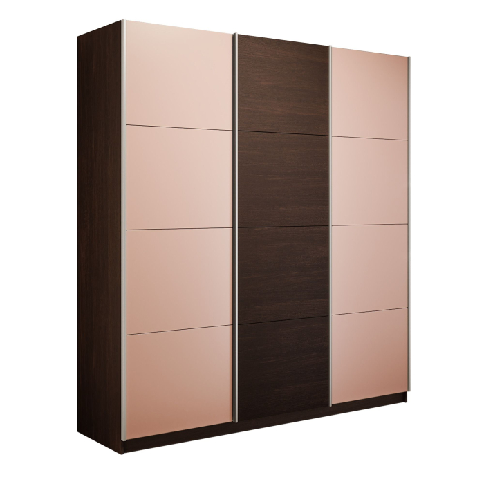 Шкафы-купе 3-х дверные, Шкаф-купе Эста 3-х дверный ДСП/Стекла пудра/Доводчик 240х66х240