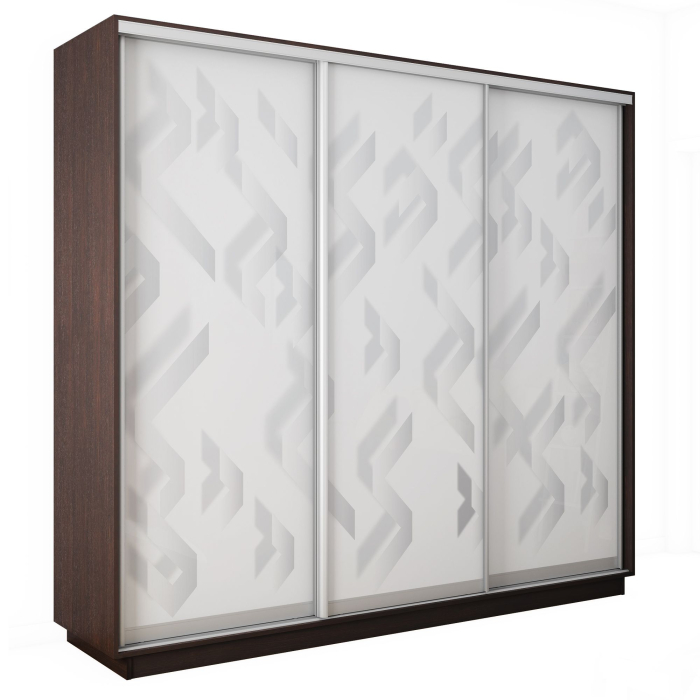 Шкафы-купе 3-х дверные, Шкаф-купе Экспресс 3-х дверный Фотопечать Ленты Стекла 180х45х240