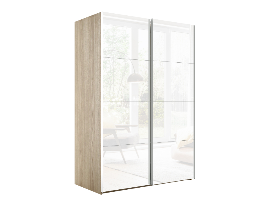 Шкафы-купе 2-х дверные, Шкаф-купе Эста Стекло белое+Стекло белое 180х66х240