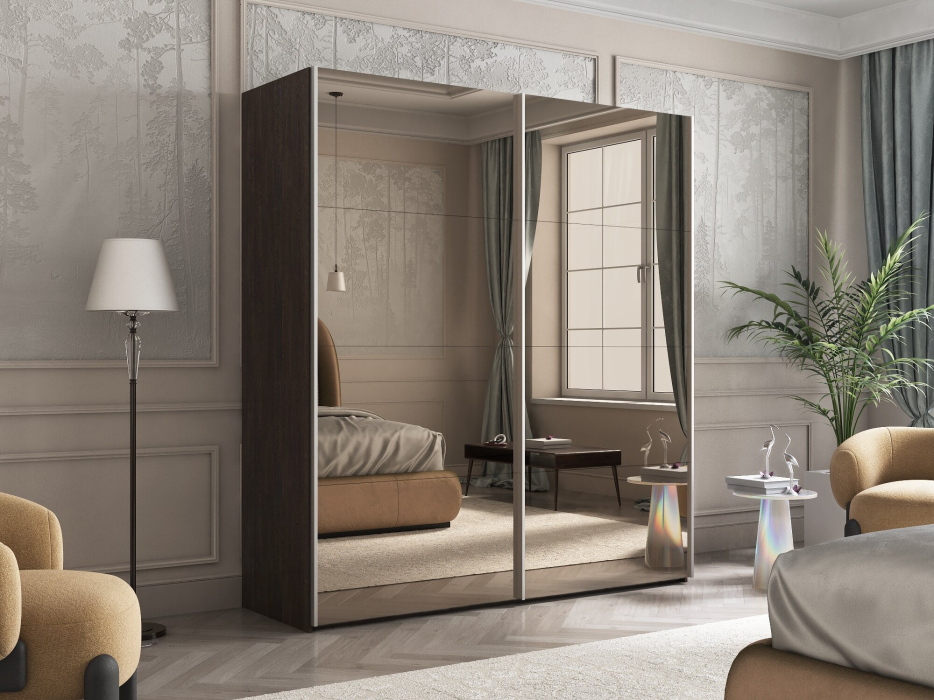 Шкафы-купе 2-х дверные, Шкаф-купе Эста Зеркало+Зеркало 200х66х240