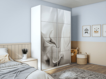 Шкаф-купе Прайм 2-х дверный Фотопечать Шелк Стекла/Доводчики 140х57х230