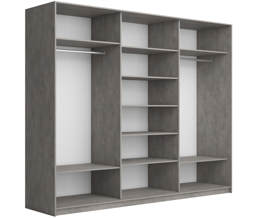 Шкафы-купе 3-х дверные, Шкаф-купе Прайм ДСП/Стекло черное, 240х57х230