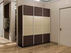 Шкафы-купе 3-х дверные, Шкаф-купе Эста 3-х дверный ДСП/Стекла фисташка/Доводчик 240х66х240