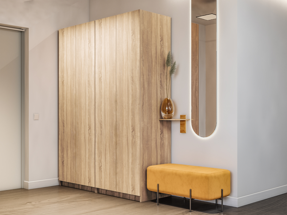 Шкафы распашные, Распашной шкаф Локер 800+800 с полками слева