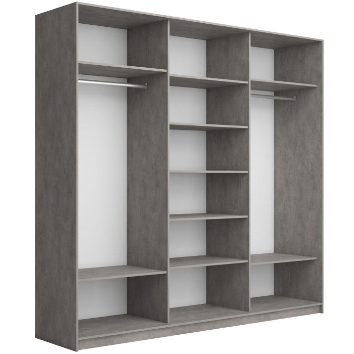 Шкафы-купе 3-х дверные, Шкаф-купе Прайм Широкий 3-х дверный Стекла пудра/Доводчики 240х57х230