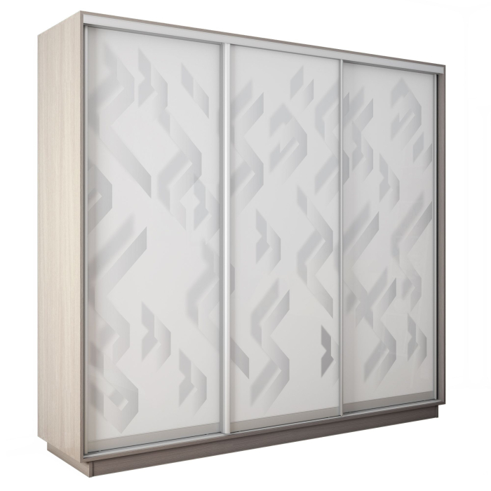 Шкафы-купе 3-х дверные, Шкаф-купе Экспресс 3-х дверный Фотопечать Ленты Стекла 210х45х240