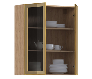 Навесной шкаф Регина РП-180 (Дуб Вотан/Витрина Золото)