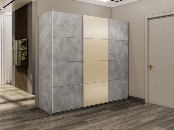 Шкаф-купе Эста 3-х дверный ДСП/Стекла фисташка/Доводчик 240х66х240