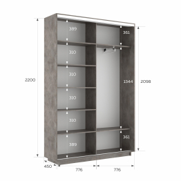 Шкаф-купе Экспресс 2-х дверный Фотопечать Калейдоскоп Стекла 160х45х220