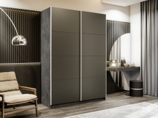 Шкафы-купе 2-х дверные, Шкаф-купе Прайм 2-х дверный Стекла хаки/Доводчики 160х57х230