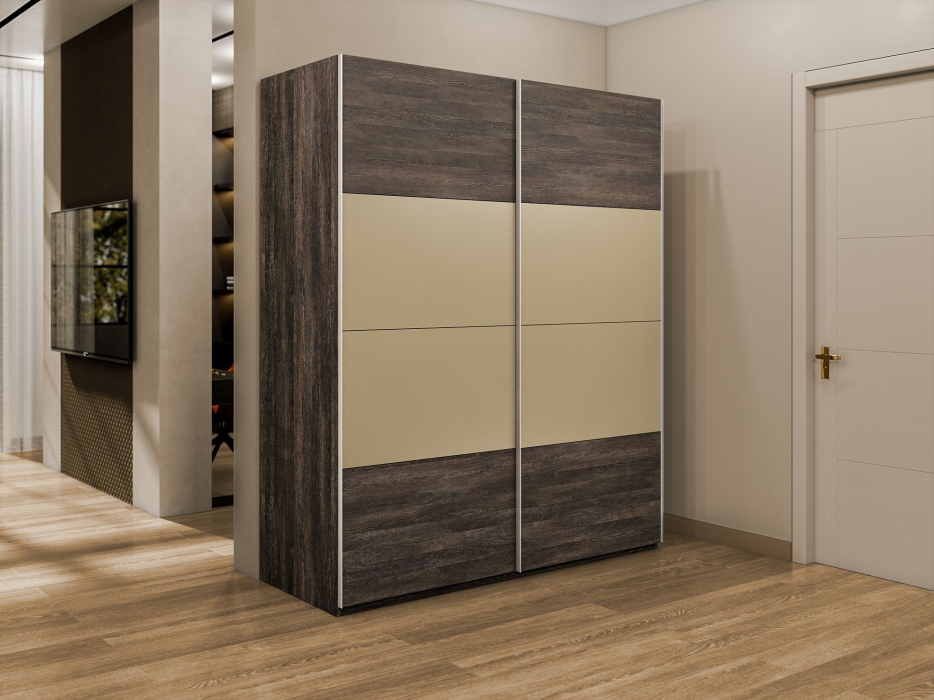 Шкафы-купе 2-х дверные, Шкаф-купе Эста 2-х дверный ДСП/Стекла фисташка/Доводчик 160х66х240