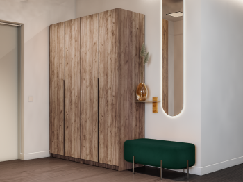 Шкаф складной Е1 Локер ("Гармошка") 162х52.5х220 см,с полками и двумя модулями