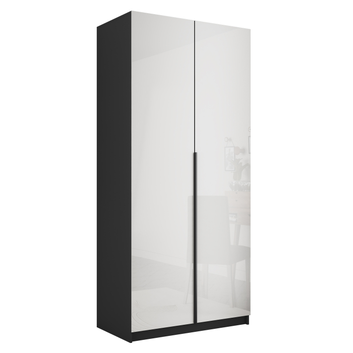 Шкафы распашные, Шкаф распашной Е1 Локер 101x52.5x220 см, с белым стеклом