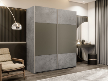 Шкаф-купе Эста 2-х дверный ДСП/Стекла хаки/Доводчик 180х66х240