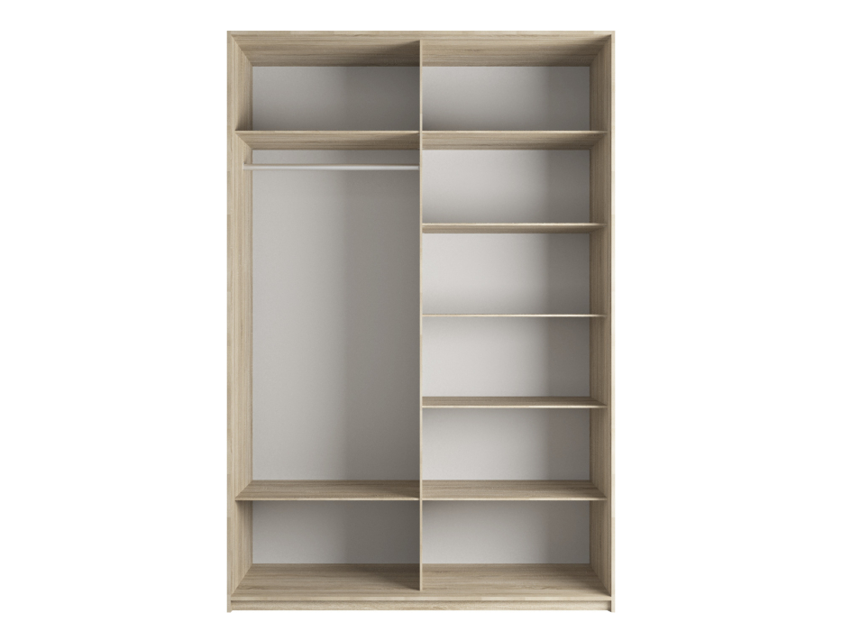 Шкафы-купе 2-х дверные, Шкаф Эста дуо Стекло белое/Стекло черное 2400 х 2000 х 660