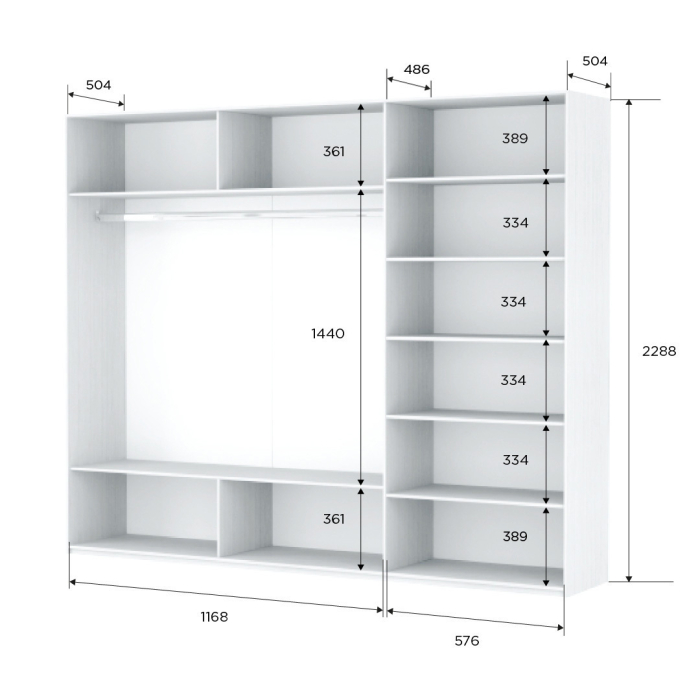 Шкафы-купе 3-х дверные, Шкаф-купе Прайм 3-х дверный Стекла пудра/Доводчики 180х57х230