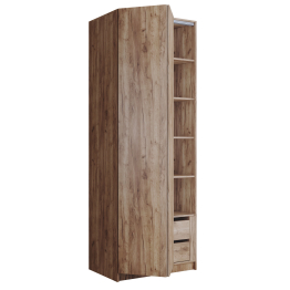 Шкаф складной Е1 Локер ("Гармошка" с системой Push to Move/Левый)81х52.5х220 см, с полками и модулем