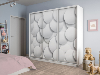 Шкаф-купе Экспресс 3-х дверный Фотопечать Шары Стекла 180х45х240