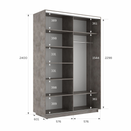 Шкаф-купе Экспресс 2-х дверный Фотопечать Ленты Стекла 120х60х240