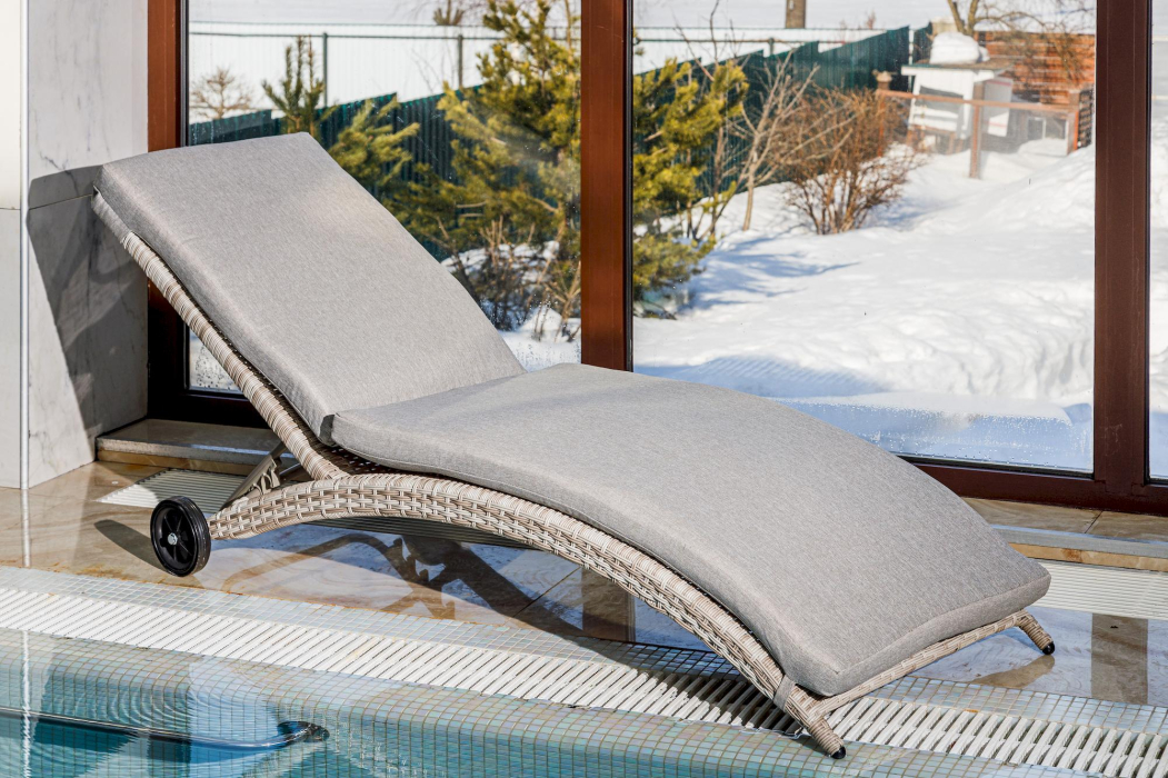 Шезлонги, Шезлонг AGATA бежевый с матрасом