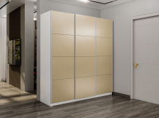 Шкафы-купе 3-х дверные, Шкаф-купе Прайм Широкий 3-х дверный Стекла фисташка/Доводчики 240х57х230
