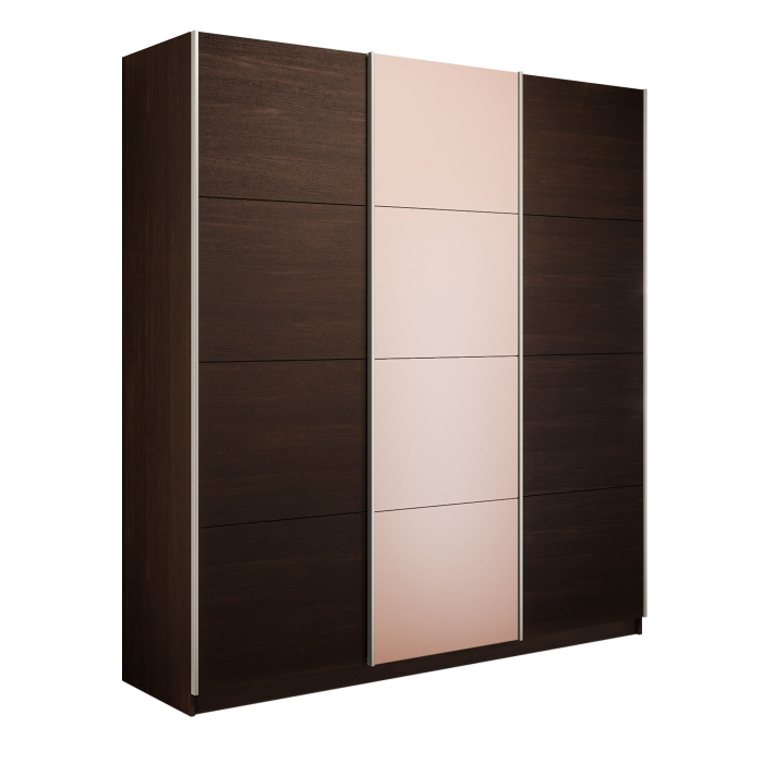 Шкафы-купе 3-х дверные, Шкаф-купе Эста 3-х дверный ДСП/Стекла пудра/Доводчик 270х66х240