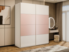 Шкафы-купе 2-х дверные, Шкаф-купе Эста 2-х дверный ДСП/Стекла пудра/Доводчик 160х66х240